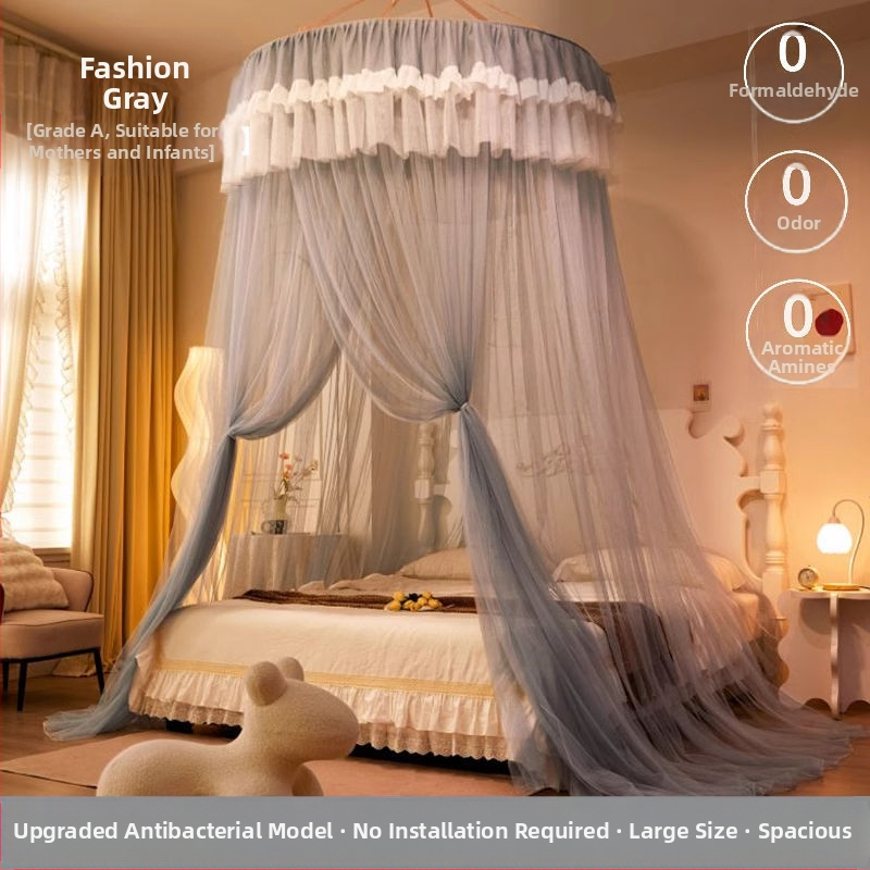 Nanjiren hercegnő stílusú szúnyogháló otthoni hálószobába, telepítés nélküli akasztós mennyezeti, magas színvonalú padlóágyfüggöny gézmintával