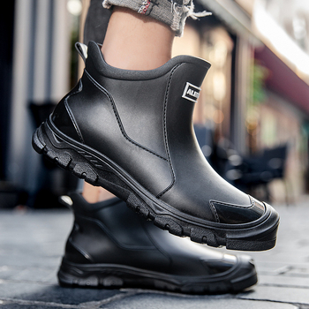 Μοντέρνα διασυνοριακά βρετανικά ανδρικά παπούτσια βροχής, παπούτσια από καουτσούκ για βροχερές μέρες, αντιολισθητικά, αδιάβροχα παπούτσια για ταξίδια σε εξωτερικούς χώρους, ορειβασία και ορειβασία.