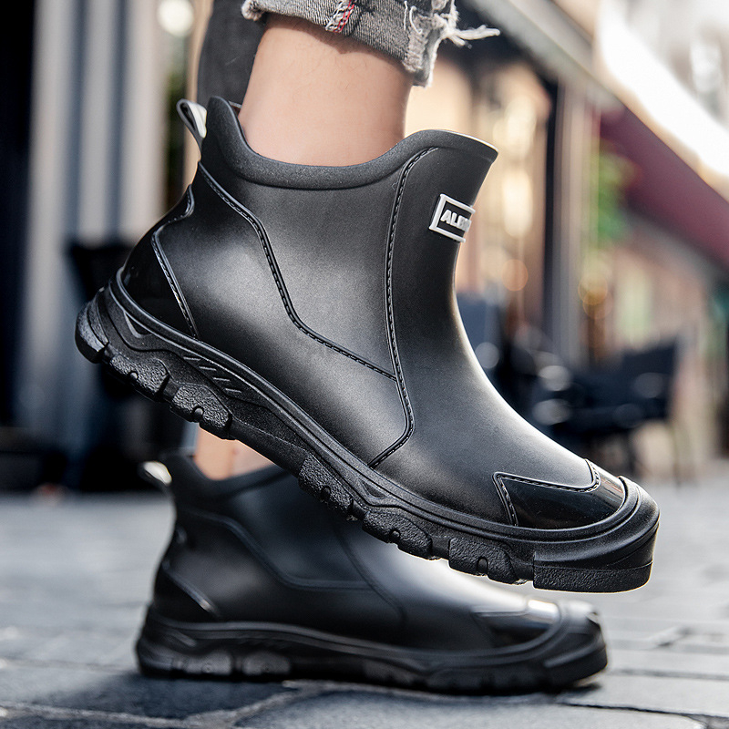 Pantofi de ploaie pentru bărbați, la modă, transfrontalieri britanici, pentru zile ploioase, pantofi de cauciuc, pentru călătorii în aer liber, căptușiți cu fleece, alpinism, pantofi impermeabili anti-alunecare pentru bărbați
