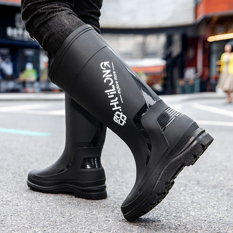 Aukštakulniai guminiai batai vyrams, suaugusiųjų vandeniui atsparūs batai, neslystantys žvejų batai, žygio batai, ilgi guminiai batai, vyriški guminiai batai
