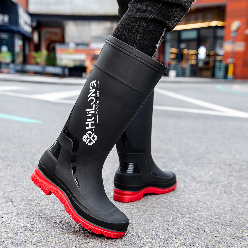 Aukštakulniai guminiai batai vyrams, suaugusiųjų vandeniui atsparūs batai, neslystantys žvejų batai, žygio batai, ilgi guminiai batai, vyriški guminiai batai