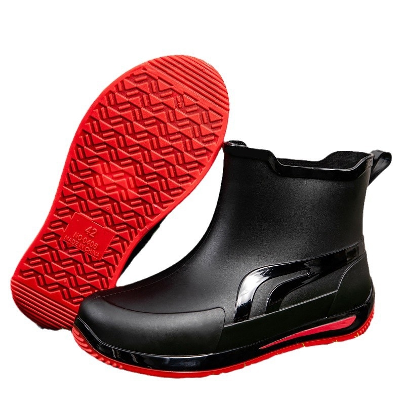 Madingi trumpi, sustorinti, vandeniui atsparūs batai, poros, lietaus batai, žemo viršutinio sluoksnio, šilti darbo guminiai batai, neslystantys žvejybos virtuvės lietaus batai vyrams