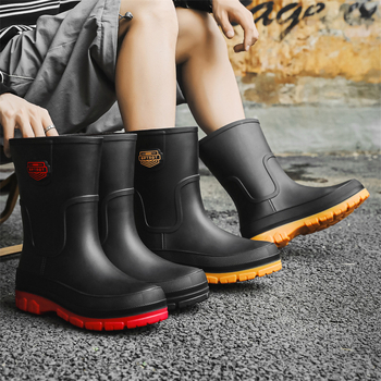 Ανδρικές μπότες εξωτερικού χώρου, αντιολισθητικές, αδιάβροχες, μέχρι τη μέση της γάμπας, γερμανικές μπότες βροχής, πλύσιμο αυτοκινήτου, ψάρεμα, ανδρικές μπότες νερού, αγροτικά παπούτσια από καουτσούκ