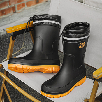 Ανδρικές μπότες εξωτερικού χώρου, αντιολισθητικές, αδιάβροχες, μέχρι τη μέση της γάμπας, γερμανικές μπότες βροχής, πλύσιμο αυτοκινήτου, ψάρεμα, ανδρικές μπότες νερού, αγροτικά παπούτσια από καουτσούκ