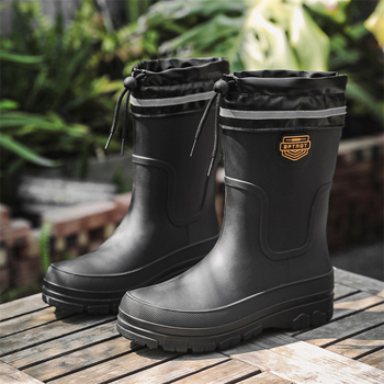 Ανδρικές μπότες εξωτερικού χώρου, αντιολισθητικές, αδιάβροχες, μέχρι τη μέση της γάμπας, γερμανικές μπότες βροχής, πλύσιμο αυτοκινήτου, ψάρεμα, ανδρικές μπότες νερού, αγροτικά παπούτσια από καουτσούκ