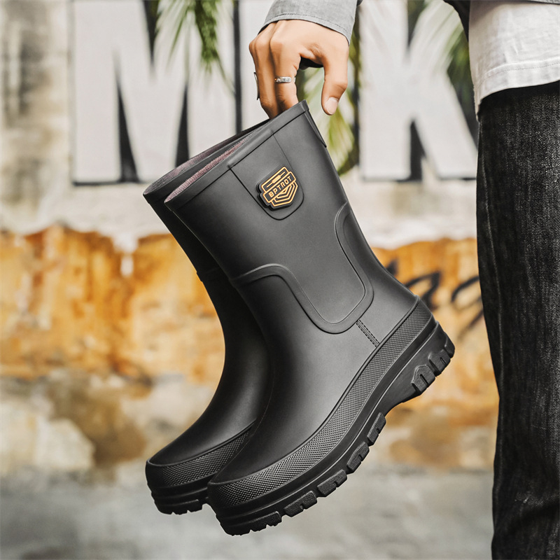 Ανδρικές μπότες εξωτερικού χώρου, αντιολισθητικές, αδιάβροχες, μέχρι τη μέση της γάμπας, γερμανικές μπότες βροχής, πλύσιμο αυτοκινήτου, ψάρεμα, ανδρικές μπότες νερού, αγροτικά παπούτσια από καουτσούκ