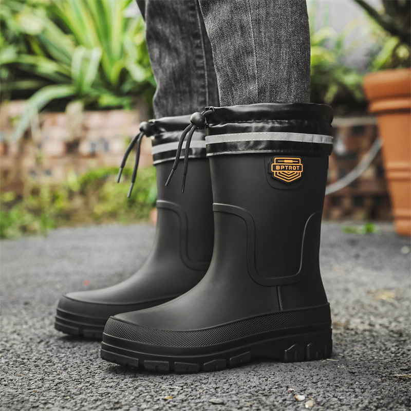 Ανδρικές μπότες εξωτερικού χώρου, αντιολισθητικές, αδιάβροχες, μέχρι τη μέση της γάμπας, γερμανικές μπότες βροχής, πλύσιμο αυτοκινήτου, ψάρεμα, ανδρικές μπότες νερού, αγροτικά παπούτσια από καουτσούκ