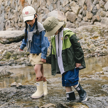 Laste kummist saapad Korea stiilis, moekad poisid ja tüdrukud, lasteaia beebi veekindlad kingakatted, kingad keskmise suurusega ja suurtele lastele, libisemiskindlad kummist saapad