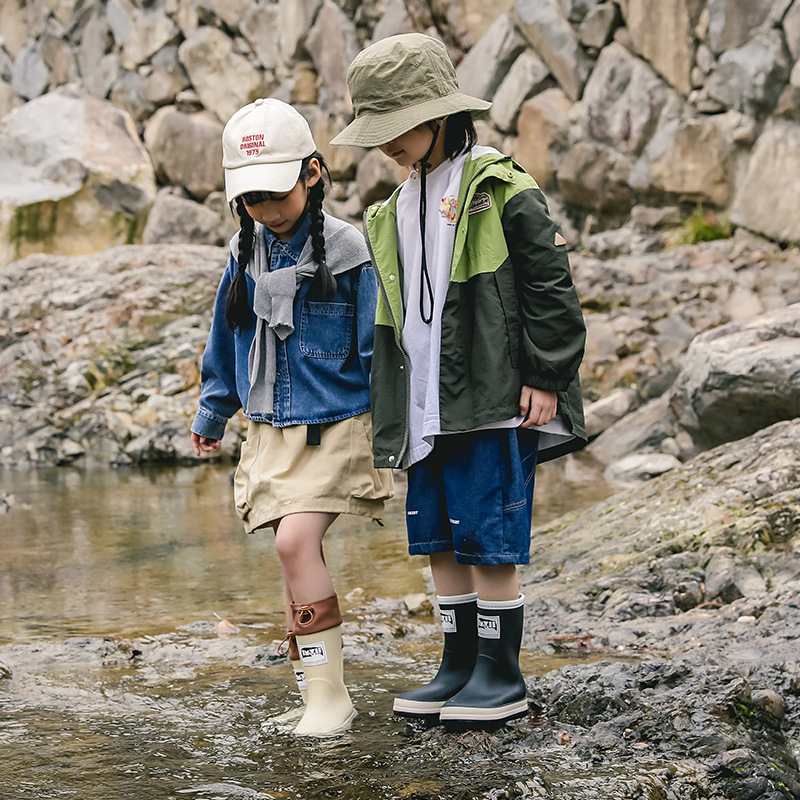 Laste kummist saapad Korea stiilis, moekad poisid ja tüdrukud, lasteaia beebi veekindlad kingakatted, kingad keskmise suurusega ja suurtele lastele, libisemiskindlad kummist saapad