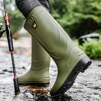 Vyriški guminiai batai, atsparūs lietui ir vandeniui, aukštos kokybės vilnos pamušalu, neslystantys, atsparūs dilimui, apsaugantys nuo darbo, žvejybai, ilgaamžiai guminiai batai.