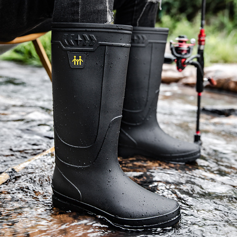 Vyriški guminiai batai, atsparūs lietui ir vandeniui, aukštos kokybės vilnos pamušalu, neslystantys, atsparūs dilimui, apsaugantys nuo darbo, žvejybai, ilgaamžiai guminiai batai.
