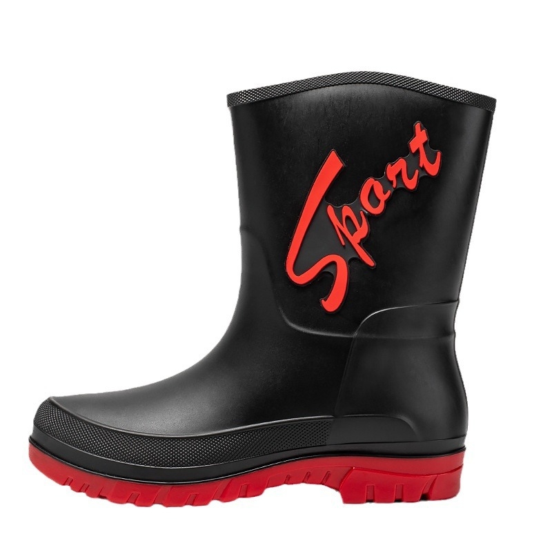 Eksportuoti užsienio prekybos guminius batus vyriški guminiai batai neslystantys sustorinti dilimui atsparūs lietui vidutinio aukščio vandeniui atsparūs batai guminiai batai vyriški vandens batai potvynio