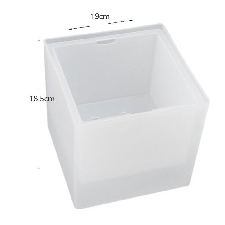 Kvadratinis dvisluoksnis matinis PP plastikinis šviečiantis ledo kibirėlis, mažas, 3,5 l talpos, baterinis, alaus, šampano ledo kibirėlis