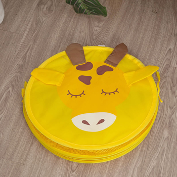 Μεγάλο στρογγυλό καλάθι πλυντηρίου, αποθήκευση ρούχων σπιτιού, φινίρισμα, μπάνιο, καλάθι βρώμικων ρούχων, αποθήκευση παιχνιδιών με κινούμενα σχέδια