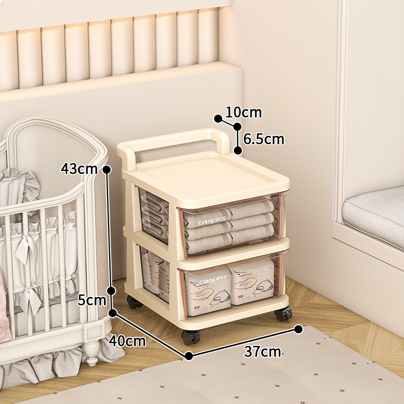 Gyerekszobai kocsi tárolóállvány fiókos pelenka nyál törölköző mobil tárolószekrény uzsonna polc hordozható szekrény