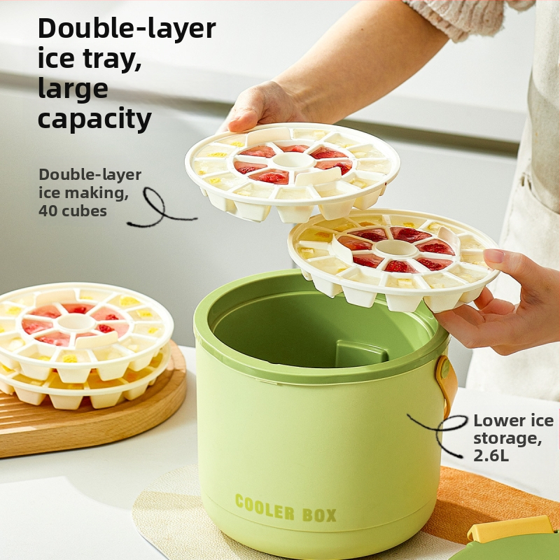 Кофа за съхранение на топлина от ледени блокове, преса за външна употреба, кофа за студено съхранение на ледени блокове за къмпинг, преносима форма за ледени блокове, кофа за студено съхранение