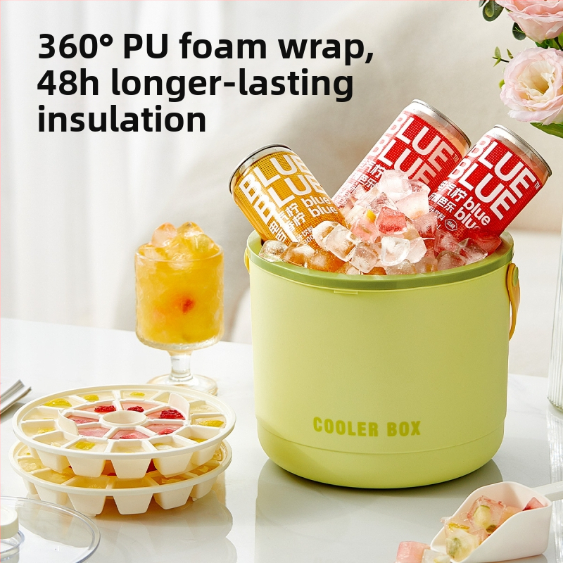 Кофа за съхранение на топлина от ледени блокове, преса за външна употреба, кофа за студено съхранение на ледени блокове за къмпинг, преносима форма за ледени блокове, кофа за студено съхранение