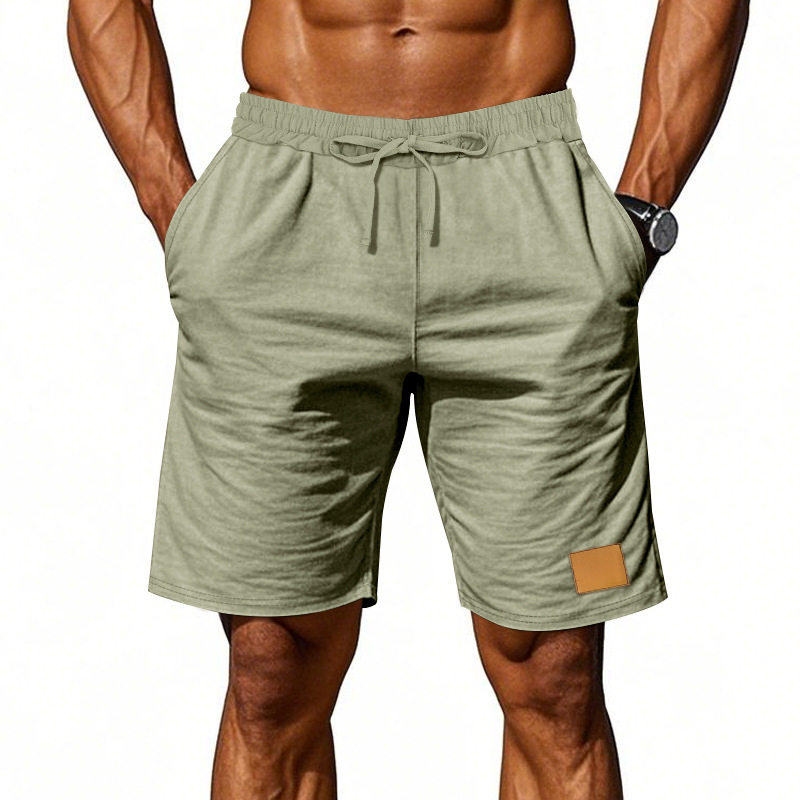 Határokon átnyúló, európai és amerikai férfi legkelendőbb, egyszínű, lélegző vászonnadrág, Amazon felirattal, lezser rövidnadrág