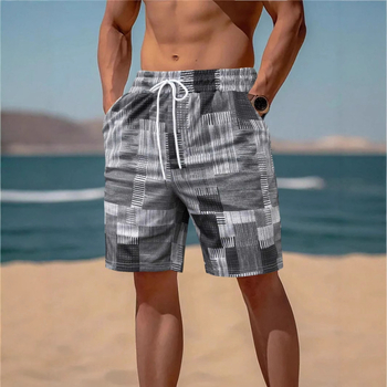 Piiriülene Euroopa ja Ameerika eksport 2025. aasta vabaaja mood lahedad kvaliteetsed ruudulise mustriga meeste vabaaja lühikesed püksid