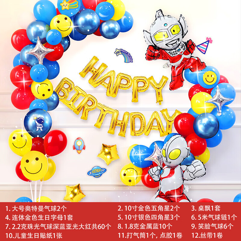 Vaikų gimtadienio balionų pakuotė berniukams ir mergaitėms skaitmeninių balionų scenos išdėstymo reikmenys aliuminio plėvelė interneto šventės dekoravimas