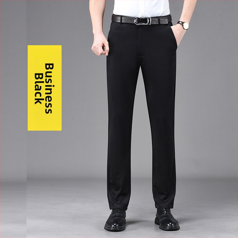 Határokon átnyúló, lezser nadrágok generációja, férfi egyenes szabású, négy évszakos, laza, vasalhatatlan hosszú nadrág, rugalmas öltönynadrág