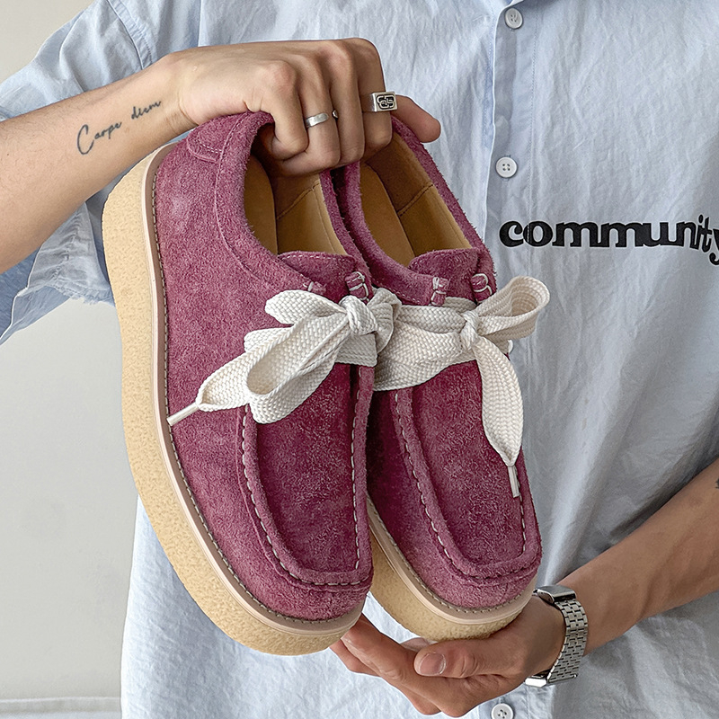 Pantofi sport retro pentru bărbați, vară nouă, 2025, cu talpă groasă, pentru creșterea înălțimii, 8706, violet, negru, verde, gri-J