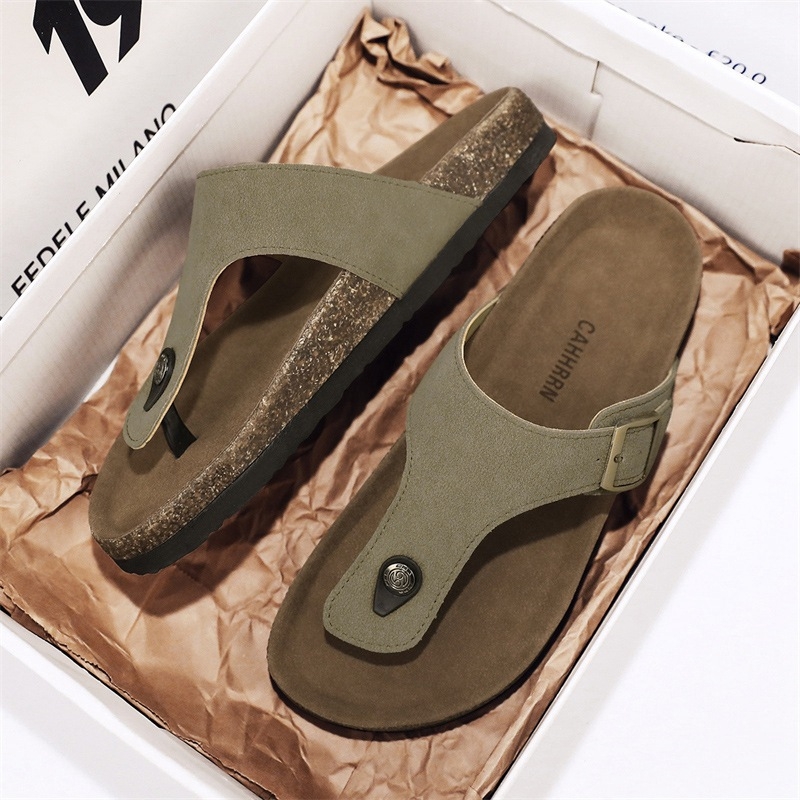 Sandale pentru bărbați, vara 2024, noutate, casual, pentru bărbați, Birkenstock Cork Muller, pantofi cu cataramă retro pentru bărbați