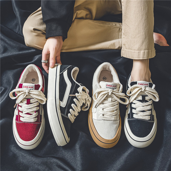 Klasiskas, daudzpusīgas audekla kurpes, vīriešu pavasara jaunās, biezas zoles zēnu kedas, 2025. gada jauns stils