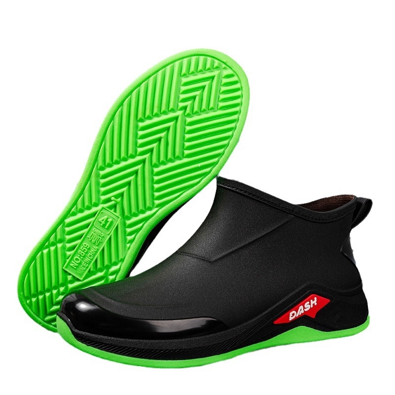 Uued meeste vihmakingad, veekindlad kingad, libisemiskindlad vihmakingad, lühikesed vihmasaapad, moodne Korea stiilis internet, populaarne vabaaja jalakummist kingad väliskaubanduseks