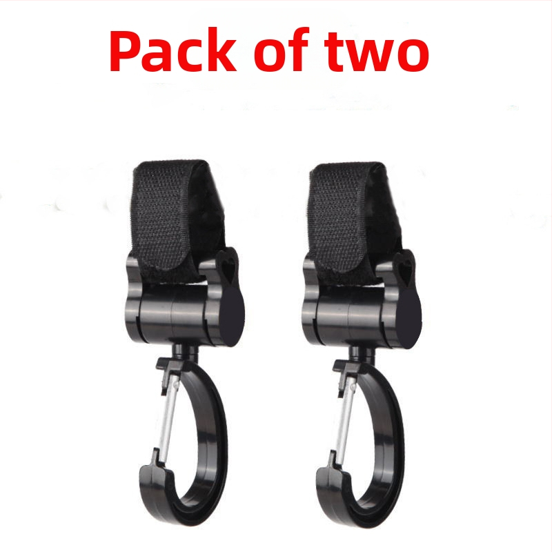 Jalutuskäru konks, laste jalutuskäru konksu lisatarvik, 360-kraadine pöörlev suur konks, vihmavarju jalutuskäru takjakinnitusega konks, 2 tk