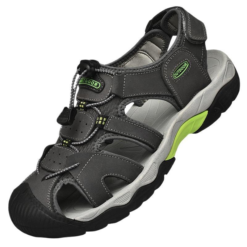 2025 m. nauji vyriški sandalai, vasariniai, vyriški, natūralios odos, vairavimo viršutiniai drabužiai, vyriški lauko sporto ir laisvalaikio batai, „Baotou“ paplūdimio batai