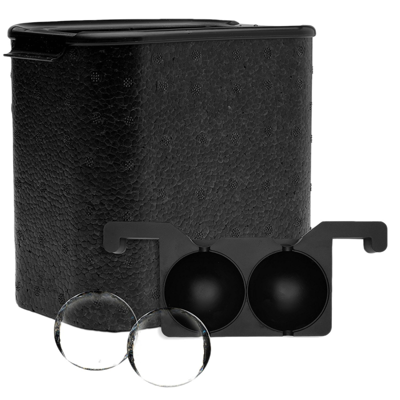 Mucegai transparent mare de hochei pe gheață din silicon pentru gheață, cutie de cuburi de gheață congelate pentru whisky, aparat de gheață cu craniu, formă rotundă de cristal cu diamant