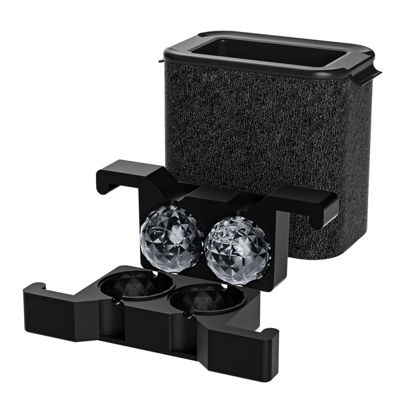 Mucegai transparent mare de hochei pe gheață din silicon pentru gheață, cutie de cuburi de gheață congelate pentru whisky, aparat de gheață cu craniu, formă rotundă de cristal cu diamant