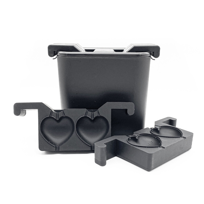 Mucegai transparent mare de hochei pe gheață din silicon pentru gheață, cutie de cuburi de gheață congelate pentru whisky, aparat de gheață cu craniu, formă rotundă de cristal cu diamant