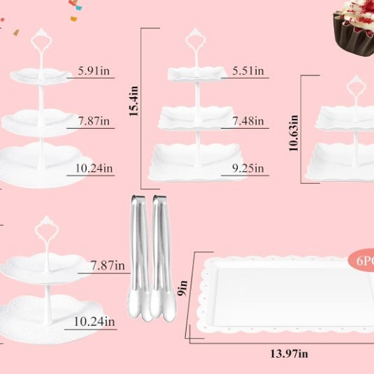 Europietiško stiliaus trijų sluoksnių vaisių lėkštė popietės arbatai užkandžių padėklas, desertų stalas, tortų stovas, tortų derinys