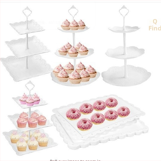 Европейски стил 3-слойна плодова чиния, следобеден чай, закуски, поставка за десертна маса, поставка за торти, комбинирана маса за торти