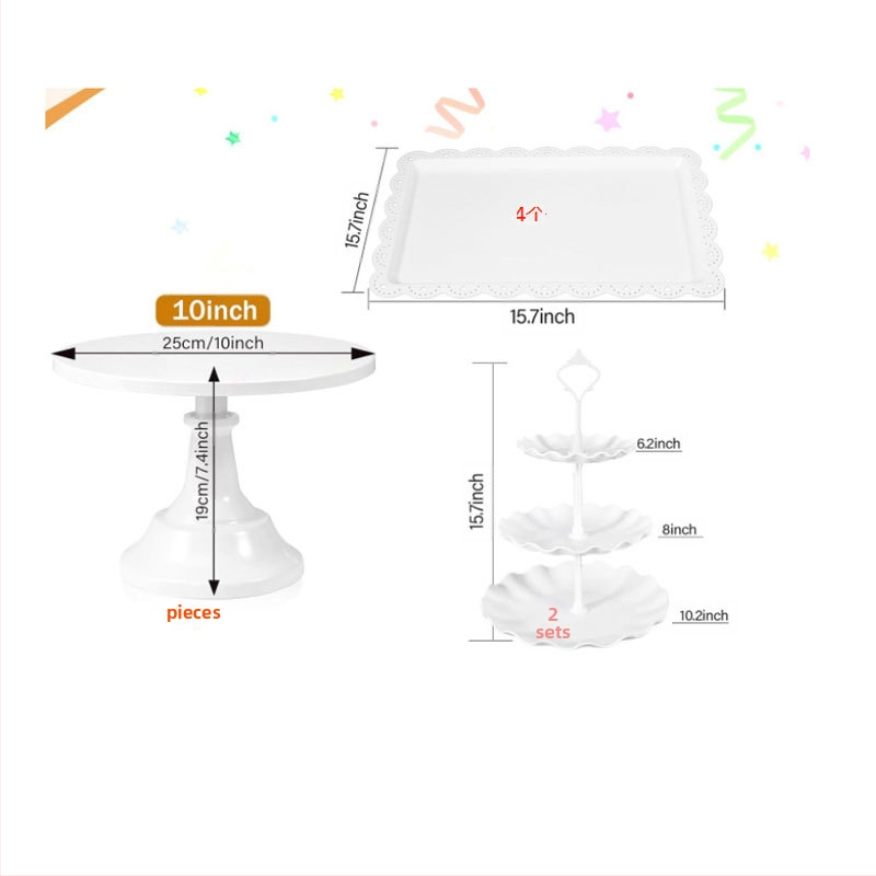 Europietiško stiliaus trijų sluoksnių vaisių lėkštė popietės arbatai užkandžių padėklas, desertų stalas, tortų stovas, tortų derinys