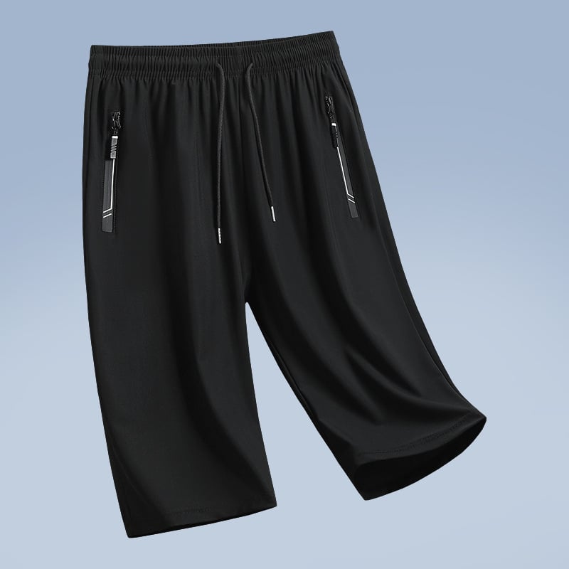 Pantaloni Capri de mătase de gheață pentru bărbați, vară subțire, respirabil, cu uscare rapidă, sport, casual, plus mărimea 7, pantaloni