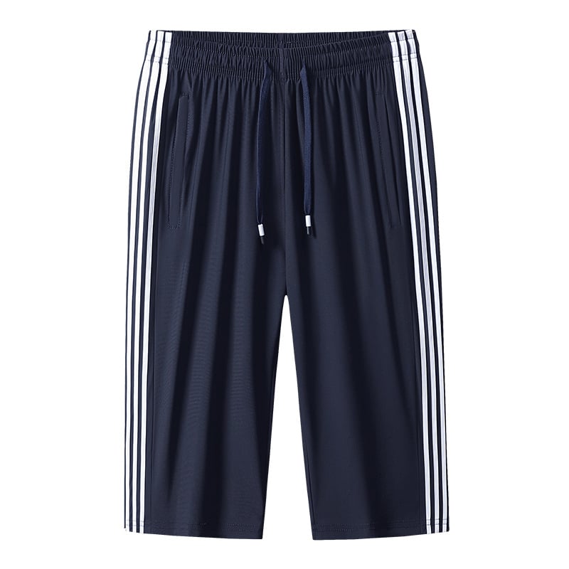 Pantaloni Capri de mătase de gheață pentru bărbați, vară subțire, respirabil, cu uscare rapidă, sport, casual, plus mărimea 7, pantaloni