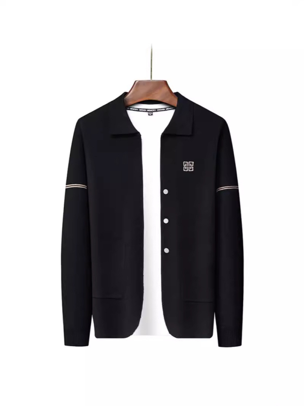 Cardigan tricotat pentru bărbați, îmbrăcăminte exterioară, la modă, simplu, brodat, versatil, pulover, jachetă, primăvară și toamnă, casual, frumos, pulover, top