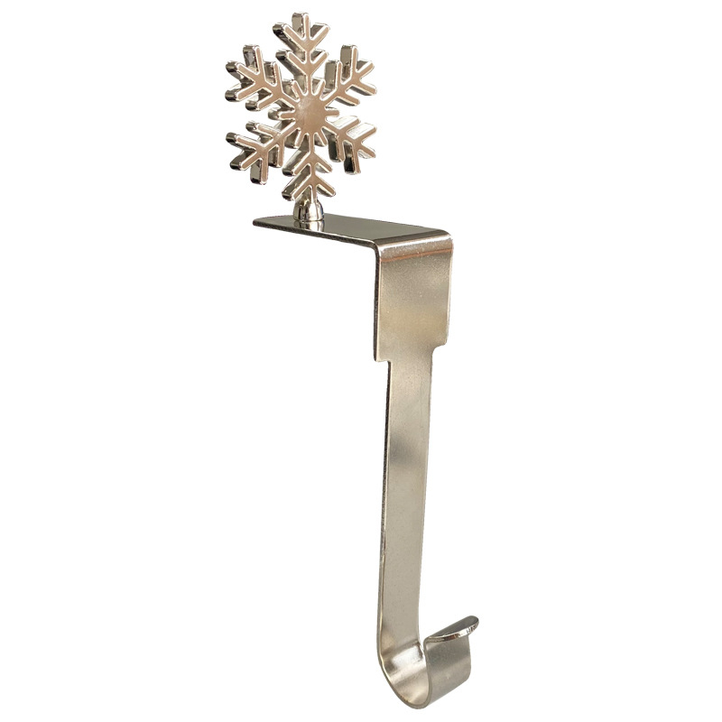 2023 Novi e-trgovina božićna kuka za kamin metalna kuka za čarape torba kuka u obliku pahuljice ukrasni privjesak na zalihi