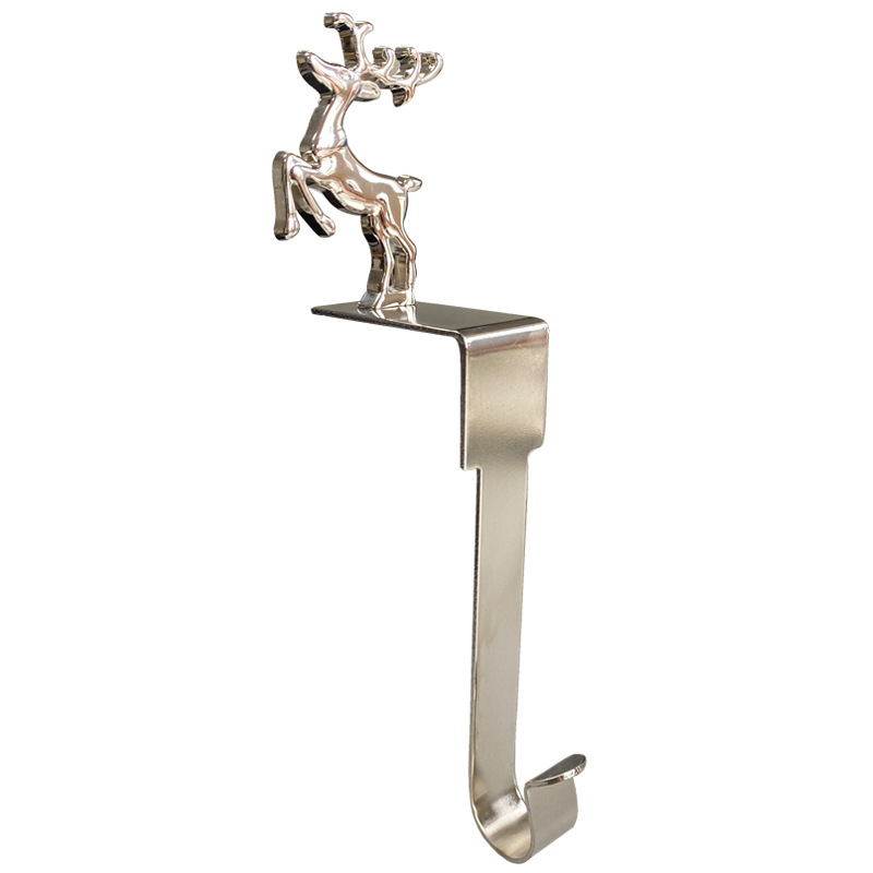 2023 Novi e-trgovina božićna kuka za kamin metalna kuka za čarape torba kuka u obliku pahuljice ukrasni privjesak na zalihi