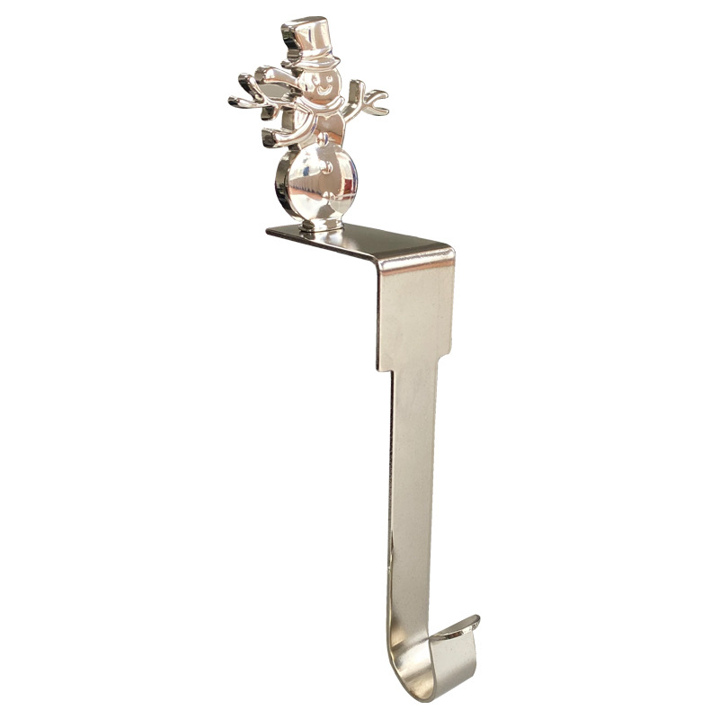 2023 Novi e-trgovina božićna kuka za kamin metalna kuka za čarape torba kuka u obliku pahuljice ukrasni privjesak na zalihi