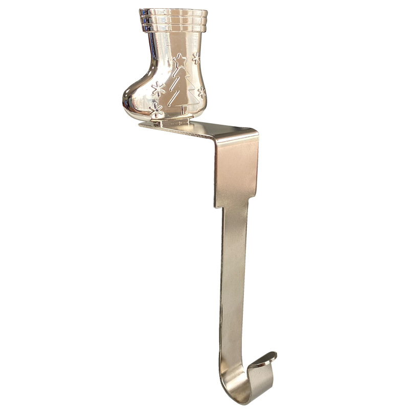 2023 Novi e-trgovina božićna kuka za kamin metalna kuka za čarape torba kuka u obliku pahuljice ukrasni privjesak na zalihi