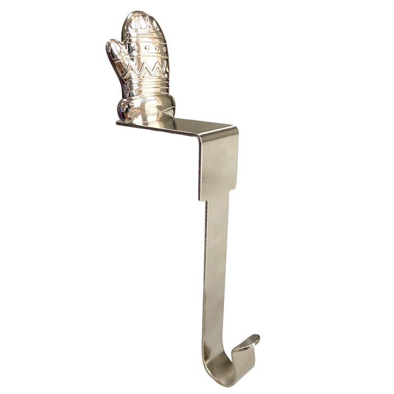 2023 Novi e-trgovina božićna kuka za kamin metalna kuka za čarape torba kuka u obliku pahuljice ukrasni privjesak na zalihi