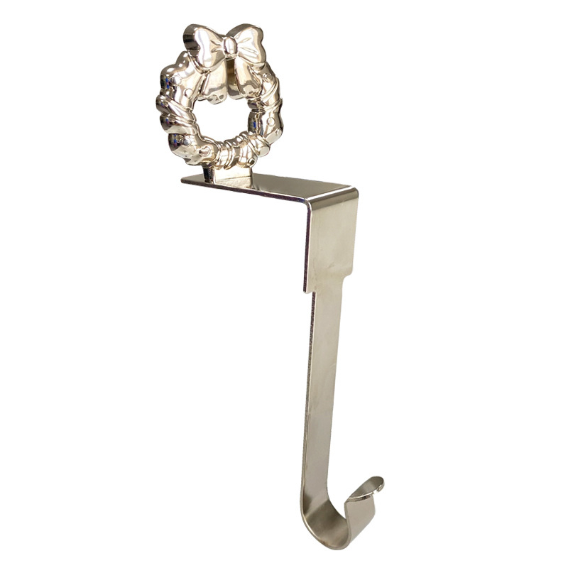 2023 Novi e-trgovina božićna kuka za kamin metalna kuka za čarape torba kuka u obliku pahuljice ukrasni privjesak na zalihi