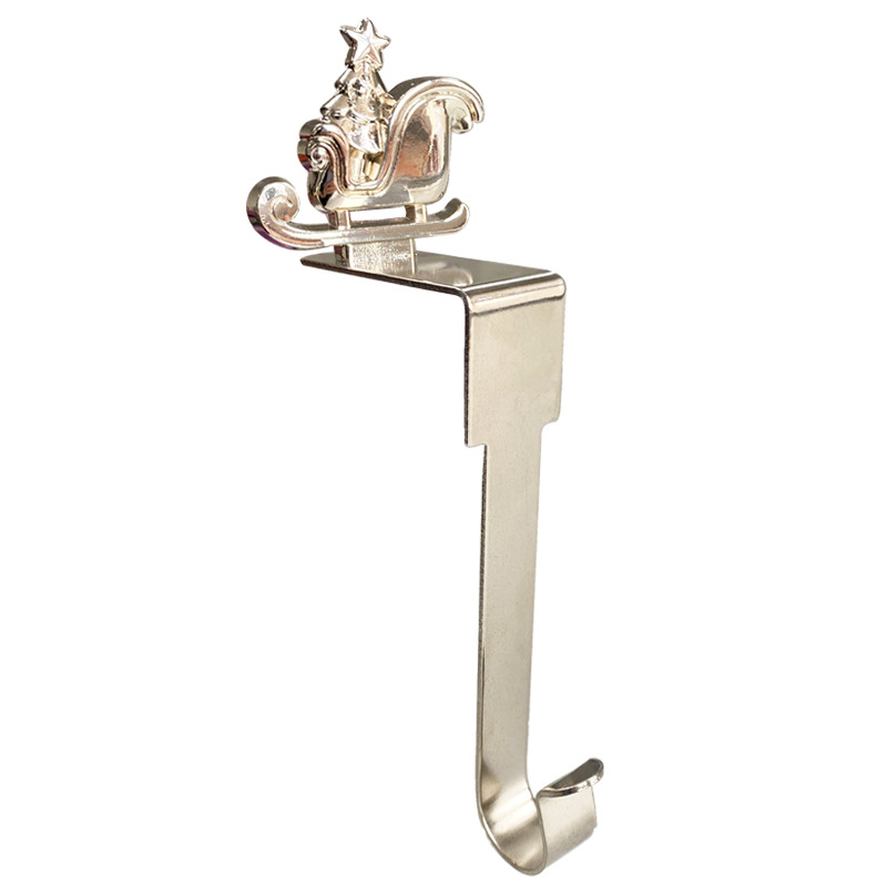 2023 Novi e-trgovina božićna kuka za kamin metalna kuka za čarape torba kuka u obliku pahuljice ukrasni privjesak na zalihi