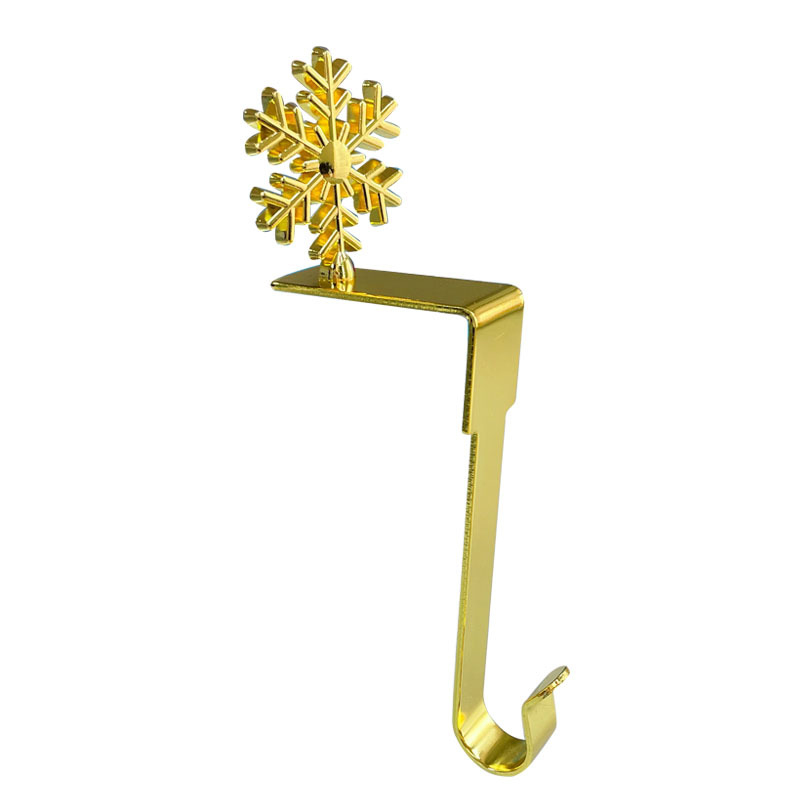 2023 Novi e-trgovina božićna kuka za kamin metalna kuka za čarape torba kuka u obliku pahuljice ukrasni privjesak na zalihi