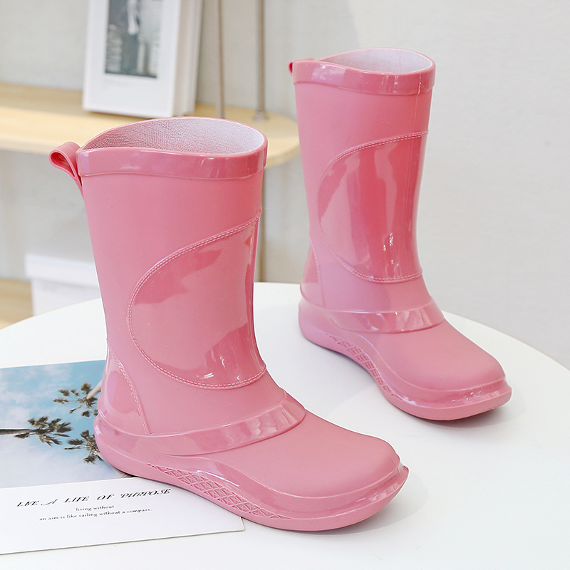 Guminiai batai, moteriški madingi lauko batai, nauji vakarietiško stiliaus vandeniui atsparūs guminiai batai, neslystantys, aukšti vandens batai, statybvietės darbo apsaugos guminiai batai