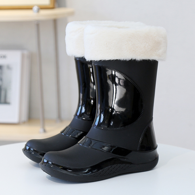 Guminiai batai, moteriški madingi lauko batai, nauji vakarietiško stiliaus vandeniui atsparūs guminiai batai, neslystantys, aukšti vandens batai, statybvietės darbo apsaugos guminiai batai